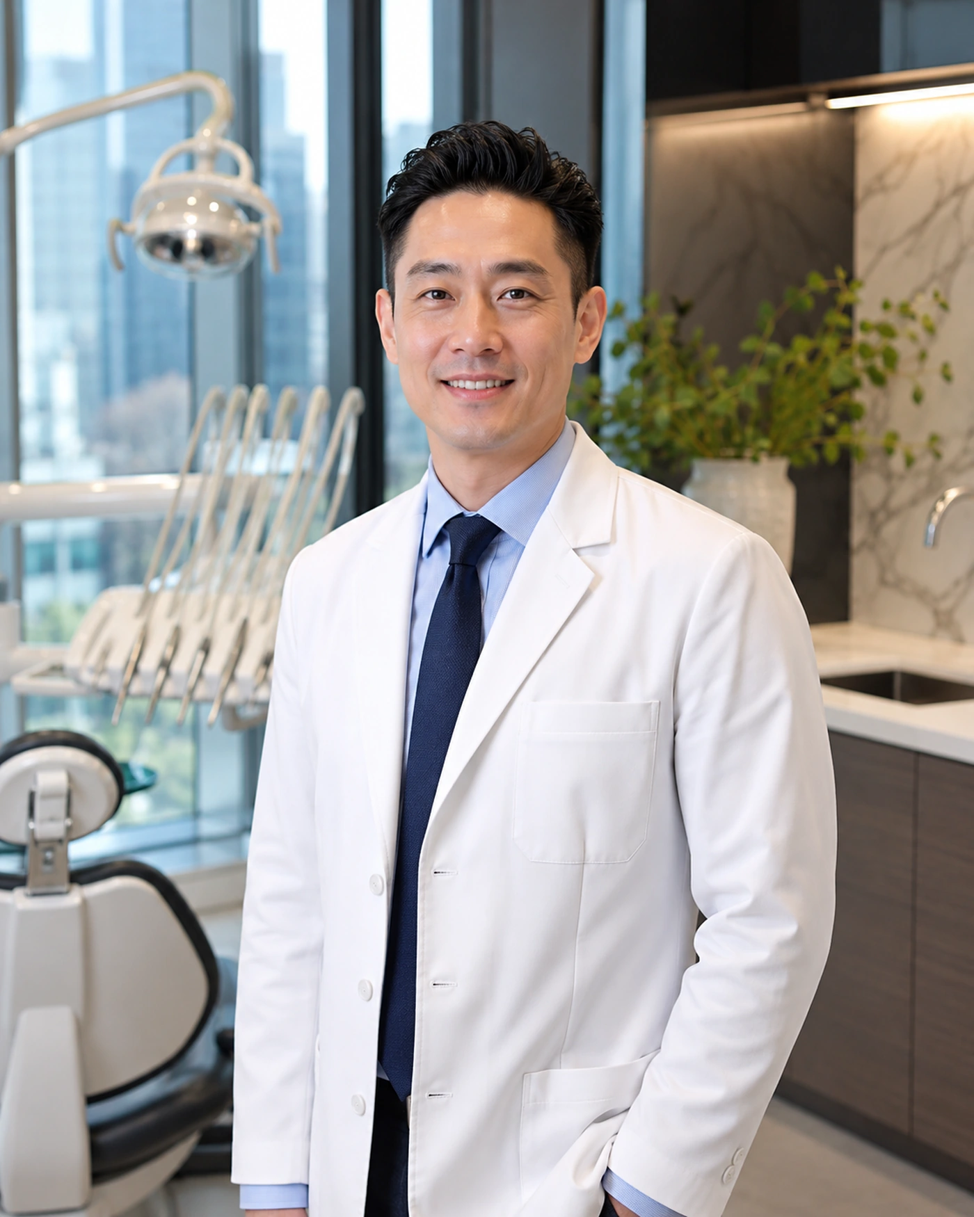 Portrait of fictitious featured dentist Dr. Jordan Lee